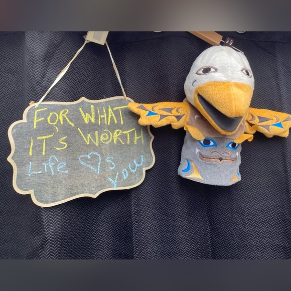 337-You Are Katawashishiw❤️ Sky The Eagle Bear & Mack The Octopus Totem Puppets - Picture 3 of 16